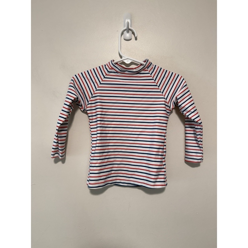 Minnow Navy Red Stripe Rashguard Size 1 (12 Months)